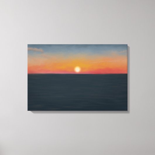 Vredige Oceaansondergang Schilderij Canvas Afdruk (Voorkant)