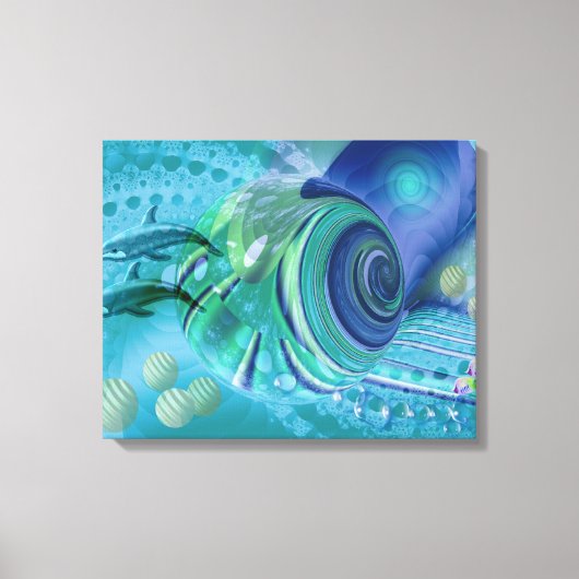 Vredige Ocean Mixed media art Canvas Afdruk (Voorkant)