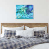 Vredige Ocean Mixed media art Canvas Afdruk (Insitu (Slaapkamer))