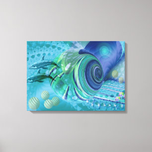 Vredige Ocean Mixed media art Canvas Afdruk