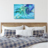 Vredige Ocean Mixed media art Canvas Afdruk (Insitu (Slaapkamer))
