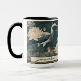 Vredige Ochtend Zen Blauwe Kraanvogel Botanische K Mok