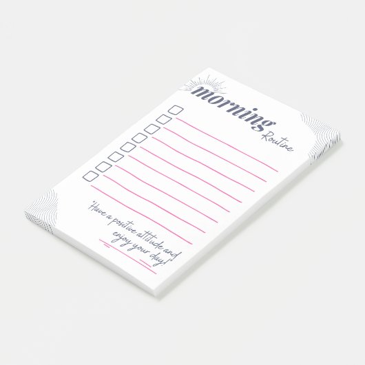 Vredige Ochtendroutine Checklist Kunst Post-it® Notes (Schuin)