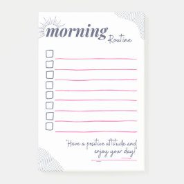 Vredige Ochtendroutine Checklist Kunst Post-it® Notes