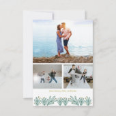 Vredige Olijfmerk vakantie fotokaart Aankondiging (Achterkant)