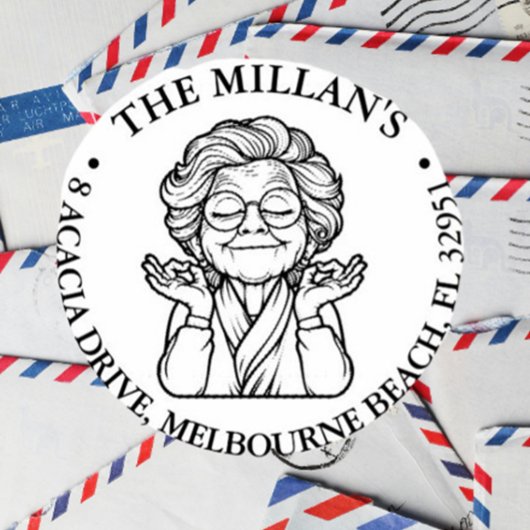 Vredige oma thema zelfinktende stempel