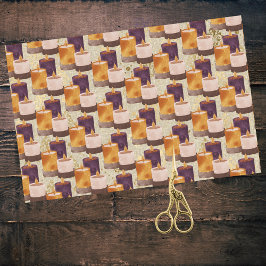 Vredige Paarse en gouden kaarsen in de Spa Tissuepapier