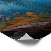 Vredige rivier in een bebost Eden Poster (Hoek)