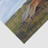 Vredige Rode en Zilveren Schuur te midden van Zonn Tissuepapier (Detail)