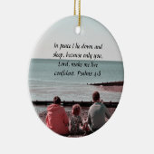 Vredige rust - Psalm 4:8 Inspirerend vormgeving Keramisch Ornament (Rechts)