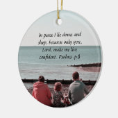Vredige rust - Psalm 4:8 Inspirerend vormgeving Keramisch Ornament (Links)