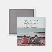 Vredige rust - Psalm 4:8 Inspirerend vormgeving Magneet (Voorkant / Achterkant)
