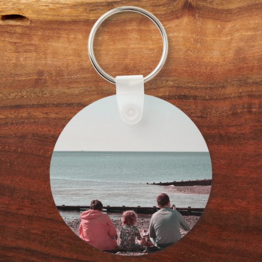 Vredige rust - Psalm 4:8 Inspirerend vormgeving Sleutelhanger (Achterkant)