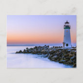 Vredige Rustige Kust Eenvoudige Vuurtoren Kunst Briefkaart (Voorkant)