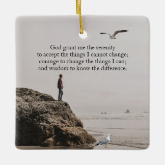Vredige Serenity Gebedsstrand Scene Keramisch Ornament