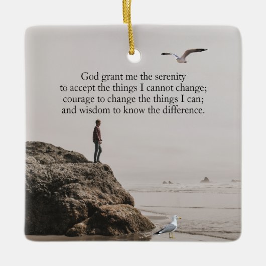 Vredige Serenity Gebedsstrand Scene Keramisch Ornament (Voorkant)