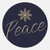 Vredige sneeuwvlok vakantie rond Sticker (Voorkant)