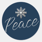 Vredige sneeuwvlok vakantie rond Sticker (Voorkant)