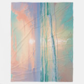 Vredige strand zonsondergang, natuur landschap fleece deken (Voorkant)