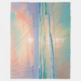 Vredige strand zonsondergang, natuur landschap fleece deken