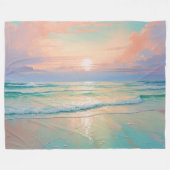 Vredige strand zonsondergang, natuur landschap fleece deken (Voorkant (Horizontaal))