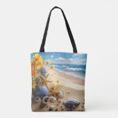 VREDIGE STRANDSCÈNE MET SCHELPEN TOTE BAG (Achterkant)