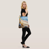 VREDIGE STRANDSCÈNE MET SCHELPEN TOTE BAG (Op model)