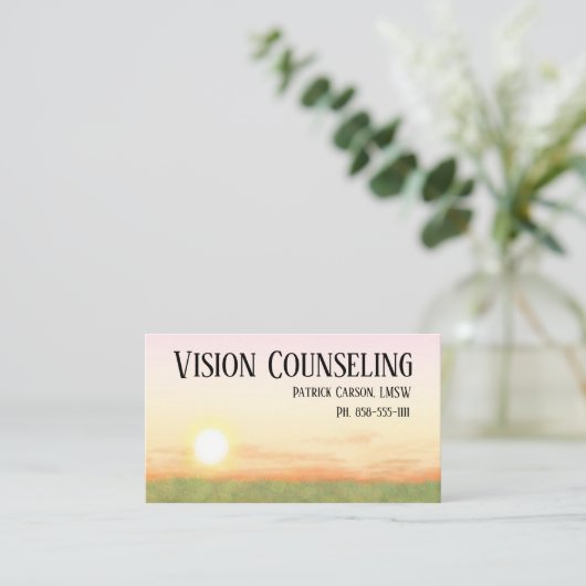Vredige Sunset Counseling Professional Visitekaartje (Staand voorkant)
