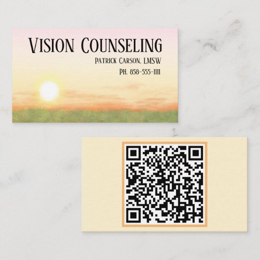 Vredige Sunset Counseling Professional Visitekaartje (Voorkant / Achterkant)