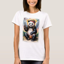 Vredige tijd voor deze Jamaicaanse Engel Panda op T-shirt