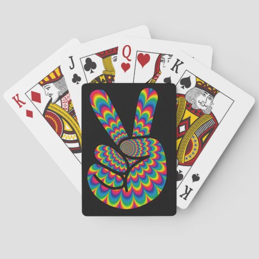 vredige vingers hippie pokerkaarten (Achterkant)