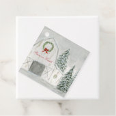 Vredige Winter Holiday Barn Bedankjes Labels (In situ)