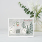 Vredige Winter Holiday Barn Briefkaart (Staand voorkant)