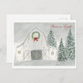 Vredige Winter Holiday Barn Briefkaart (Voorkant / Achterkant)