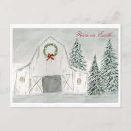 Vredige Winter Holiday Barn Briefkaart