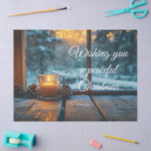 Vredige winter kerstdecoratie in het raam tissuepapier (Craft)