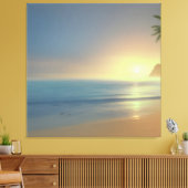 Vredige zonsondergang avond canvas afdruk (Insitu (Woonkamer))