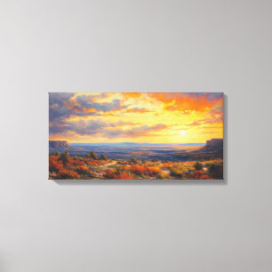 Vredige zonsondergang in de herfst Plateau Fine Ar Canvas Afdruk