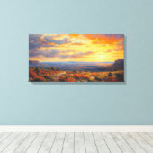 Vredige zonsondergang in de herfst Plateau Fine Ar Canvas Afdruk (Insitu (Houten vloer))