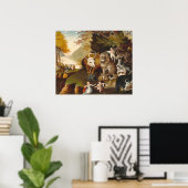 Vreedbaar Koninkrijk - Edward Hicks Fine Art Poste Poster (Thuiskantoor)