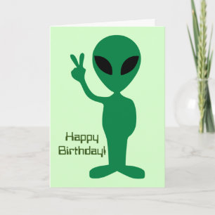 Vreedige Alien Verjaardag Kaart