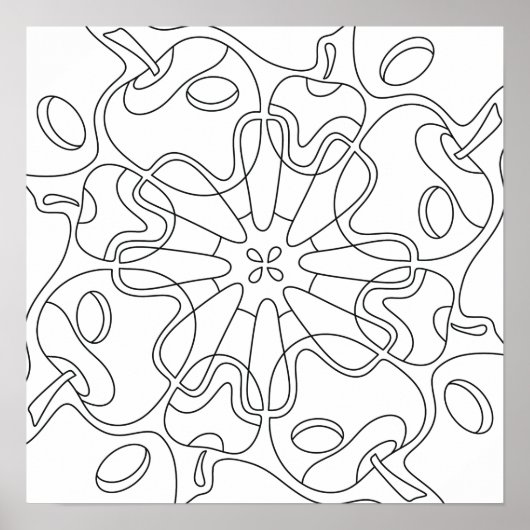 Vreedige Herfst: Abstracte Appels Kleuren Poster (Voorkant)