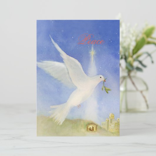 Vreedige Kerstmis Feestdagenkaart (Staand voorkant)