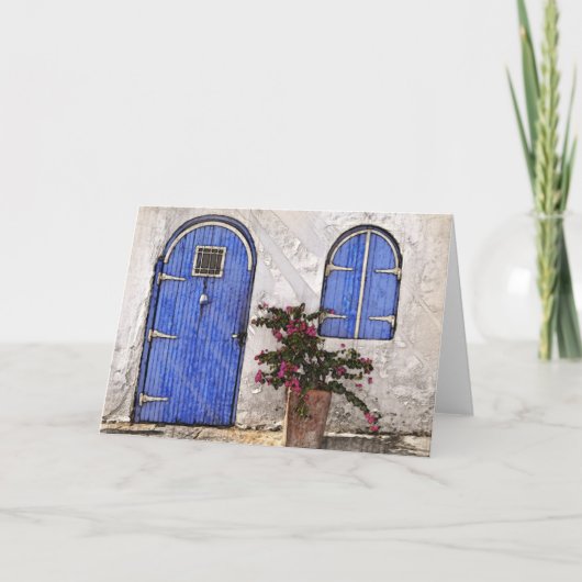 Vreedige middag bij de blauwe deur kaart (Voorkant)