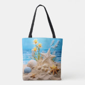 VREEDIGE STRANDSCÈNE MET SCHELPEN TOTE BAG (Achterkant)
