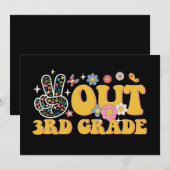 Vreedzaam 3e klas groovy laatste schooldag kaart (Voorkant / Achterkant)