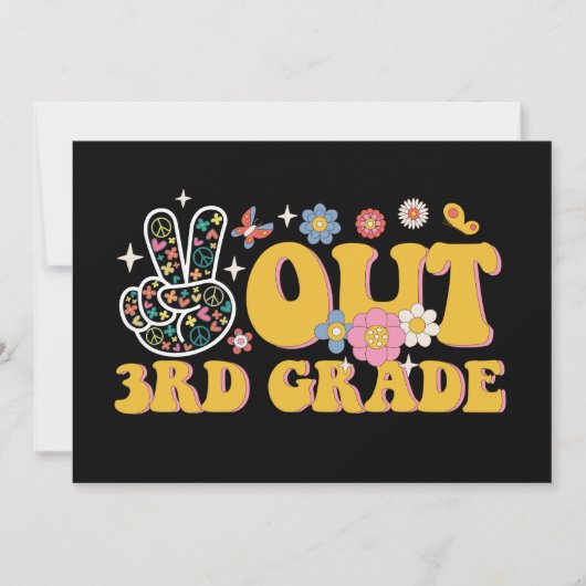 Vreedzaam afscheid 3e klas Groovy laatste schoolda Kaart (Voorkant)