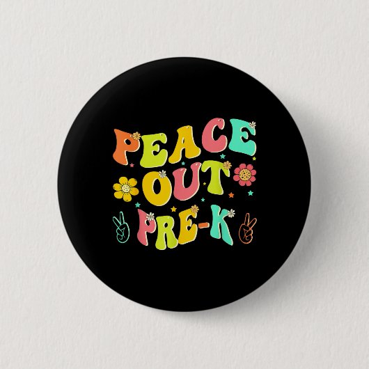 Vreedzaam Afscheid Pre-K Groovy Vaarwel Pre-K Hall Ronde Button 5,7 Cm (Voorkant)