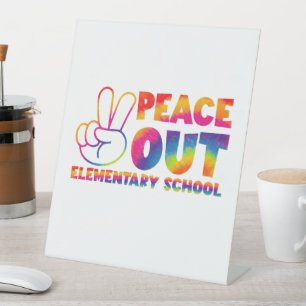 Vreedzaam basisschool Tie Dye laatste dag  Reclamebord Met Voetstuk