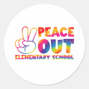 Vreedzaam basisschool Tie Dye laatste dag  Ronde Sticker